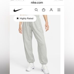 NWT Gray Nike Sportswear Club Fleece Mid-Rise Oversized Sweatpants www.nike.com